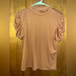 Almost Famous Brown Short Sleeve Top